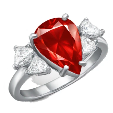 red color ring with heat shape diamond on it sticker