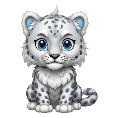 Snow Leopard with a beak and wings, full body sticker
