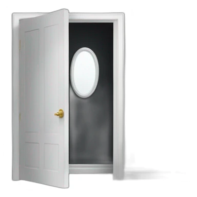 White door half opened to a dark room sticker