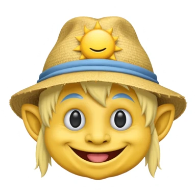 Troll emoji wearing a hat in the sun sticker