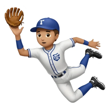 baseball player diving to catch the ball sticker