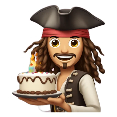 Jack Sparrow throwing a cake sticker