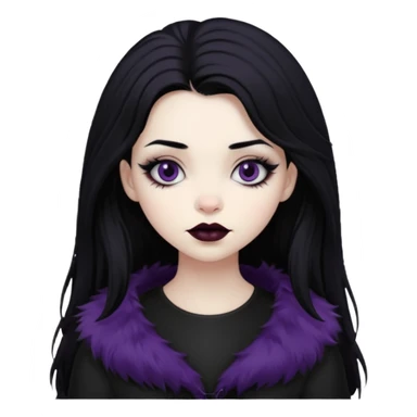  goth girl with fluffy hair sticker
