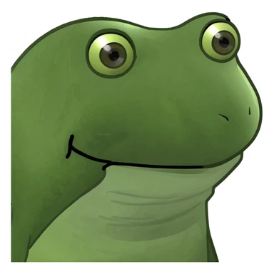 Frog face and tea cup sticker
