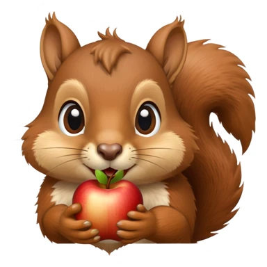 Skirrel with an apple in The mouth  sticker