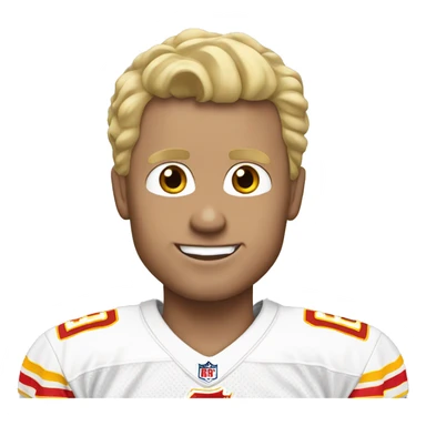 ￼ blonde haired man wearing a Chiefs jersey sticker