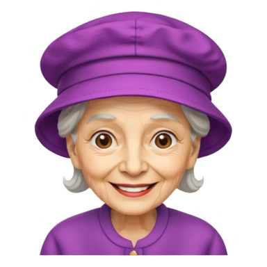 elderly women with hats with cap sticker