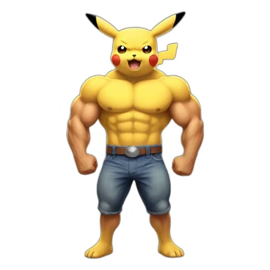 Big strong muscles Pikachu sticker