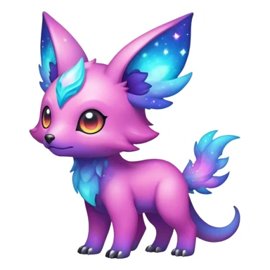 Cute cool colorful nebula fantasy animal hybrid Fakemon full body sticker