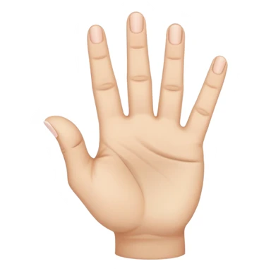 hand with a light skin tone. The palm is facing forward, with the thumb, middle finger, and pinky finger extended, while the index and ring fingers are curled down into the palm. sticker