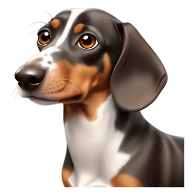 a dapple weiner dog with brown eyes sticker