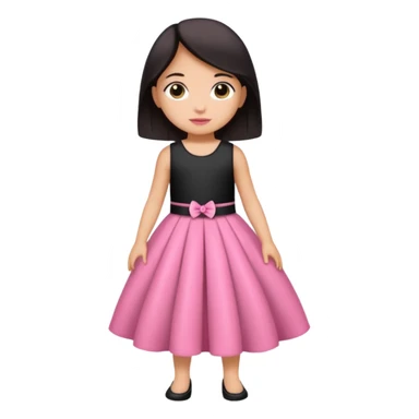 Niña vestida de rosa con niño vestido de negro  sticker