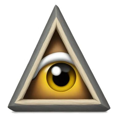 A triangle with shoes and one eye sticker