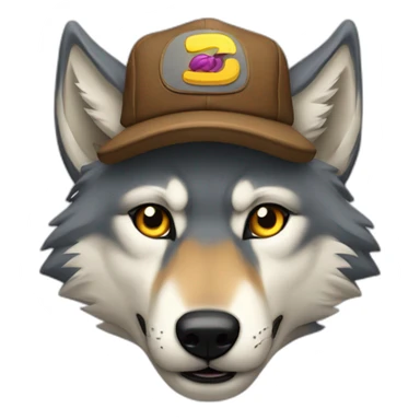 Wolf in trucker hat sticker