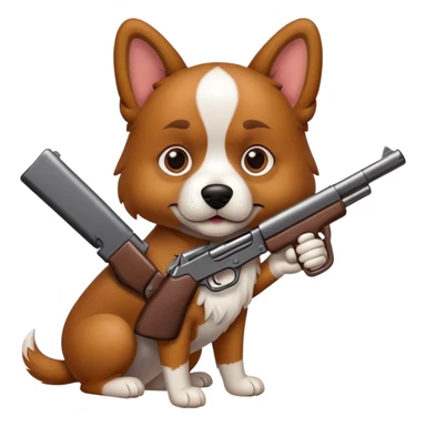dog with a gun  sticker