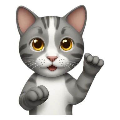 Cat saying hello with one hand sticker