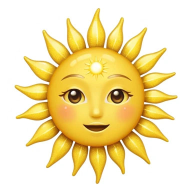 Yellow Glitter Sun sticker