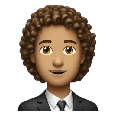 lawyer with curly brown hair sticker