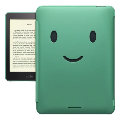 kindle reader na cor verde claro com página aberta  sticker