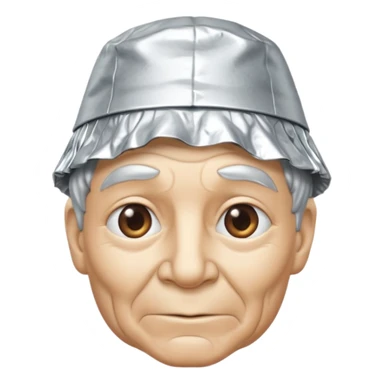 tin foil hat with smirking face sticker