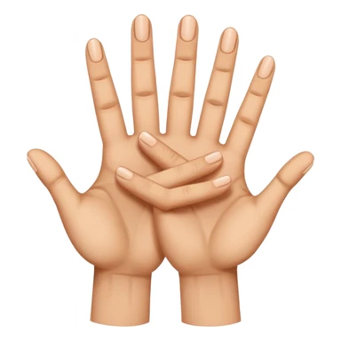 Face 2 hands with 6 on one and 7 on the other one sticker