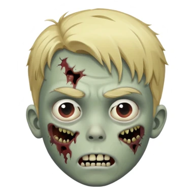 boy zombie with blonde hair no expressions sticker