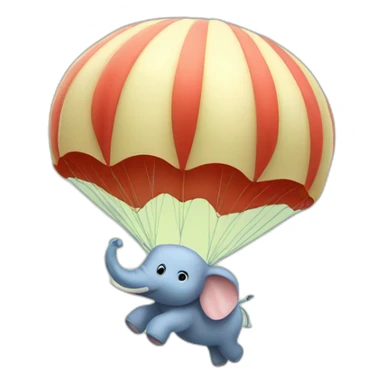 Cute elefant jumping parachute sticker