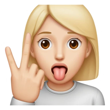 tongue inbtween fingers sticker