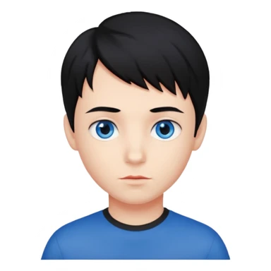 a boy with black hair and red streaks  sticker