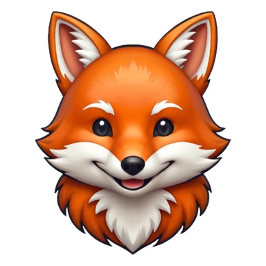 pixel grinning fox hacker logo sticker