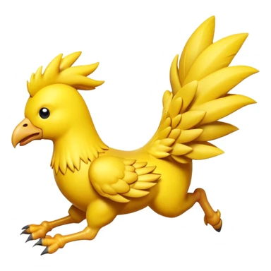 Running chocobo from Final Fantasy, yellow bird in fast motion with legs extended sticker