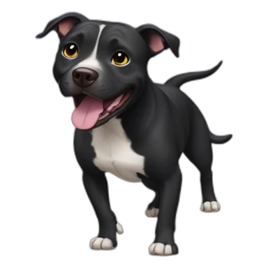 Black dog female pit bull is dancing sticker