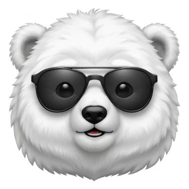 baby polar bear wear black sunglasses sticker