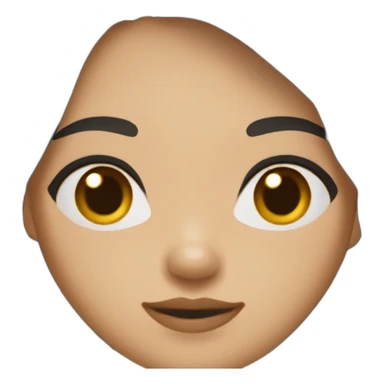 girl with black hair to the waist with large brown eyes, medium mouth, light brown complexion sticker