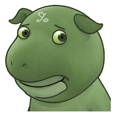 Blonde man with Pig written in handwriting on his forehead  sticker