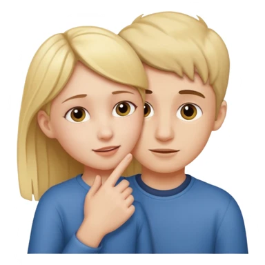 A girl holding an boys ear tightly sticker