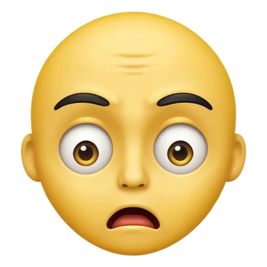 shocked emoji, raised eyebrows, mouth agape, yellow face, no text sticker