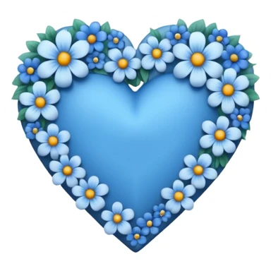 blue heart with a floral design sticker
