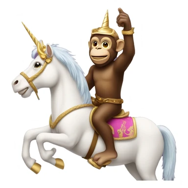 Monkey riding a unicorn sticker