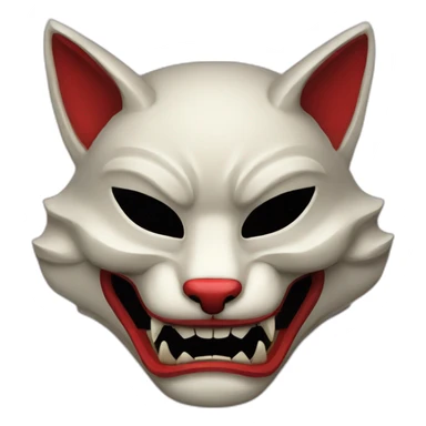 oni kitsune japanese mask sticker
