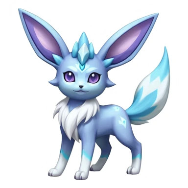 Fluffy celestial Glaceon-Espeon-dialga-hybrid, full body sticker