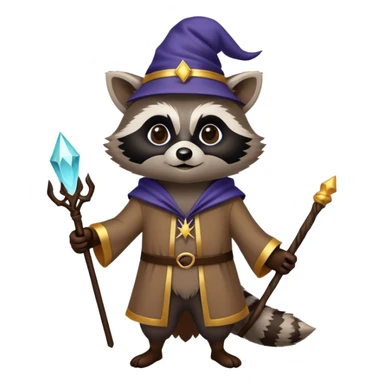 Racoon in wizard costume sticker