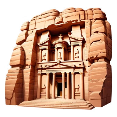 Ancient city of Petra in Jordan with the famous Treasury building carved into rock sticker