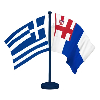 greek flag and serbian flag sticker
