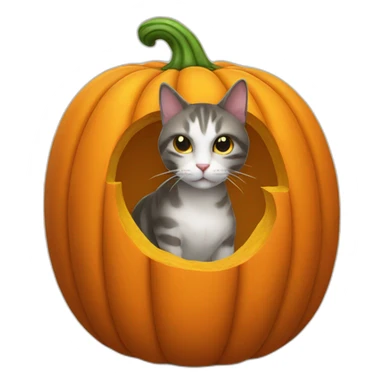 cat in a pumpkin sticker