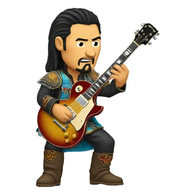 Genghis khan playing a Gibson Les Paul  sticker