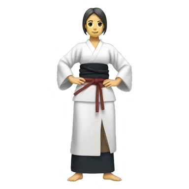 aikido woman with hakama full body sticker