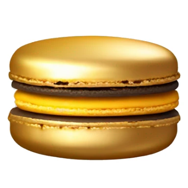 Realistic metallic gold macaroon with gradient colorful filling  sticker