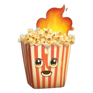 A bag of popcorn on fire sticker