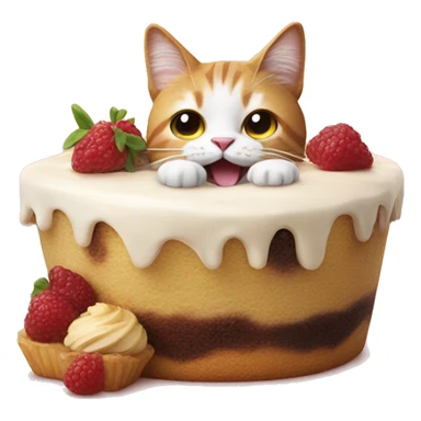 cat on a dessert sticker